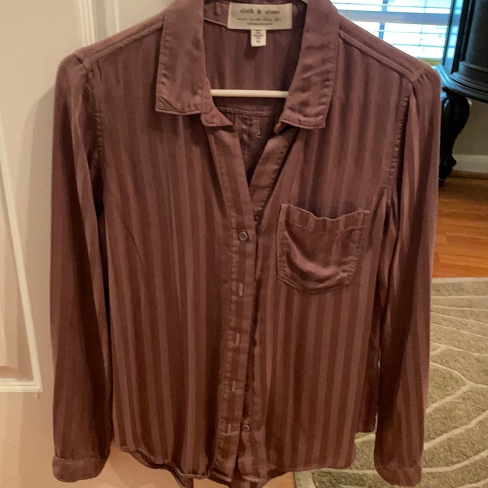 Anthropology Maroon button down